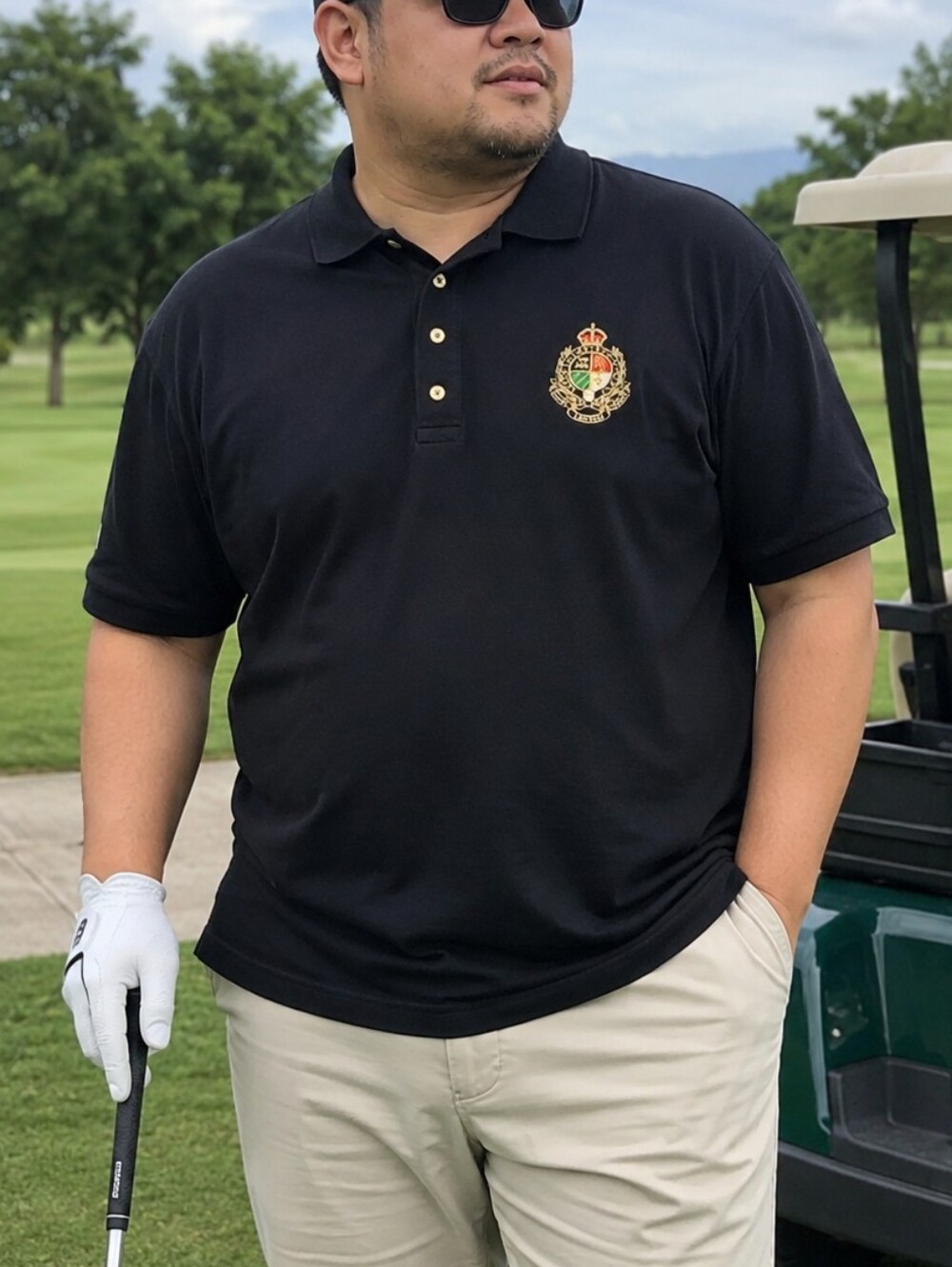 Ralph Lauren Black Crest Embroidered Polo Shirt 3X Big & Tall Cotton